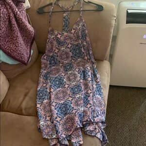 My Michelle Floral Dress - Blue and Pink